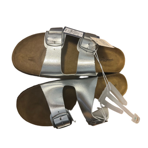 Universal Thread Silver Two Strap Sandals Size 8